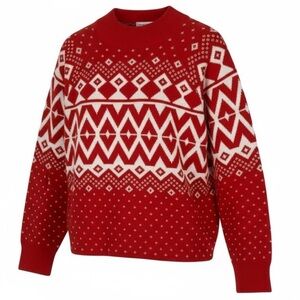 NWT Old Navy SoSoft Mock Neck Red Fair Isle Sweater Size Large